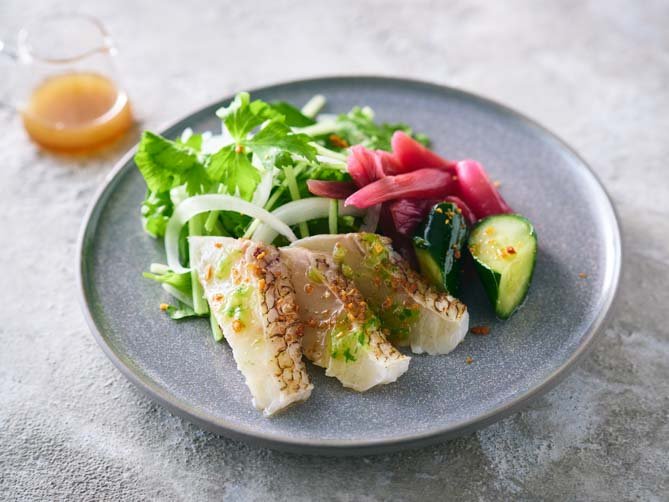 葱生姜香る 炙り真鯛の中華風サラダ | 融合 - ロック・フィールド