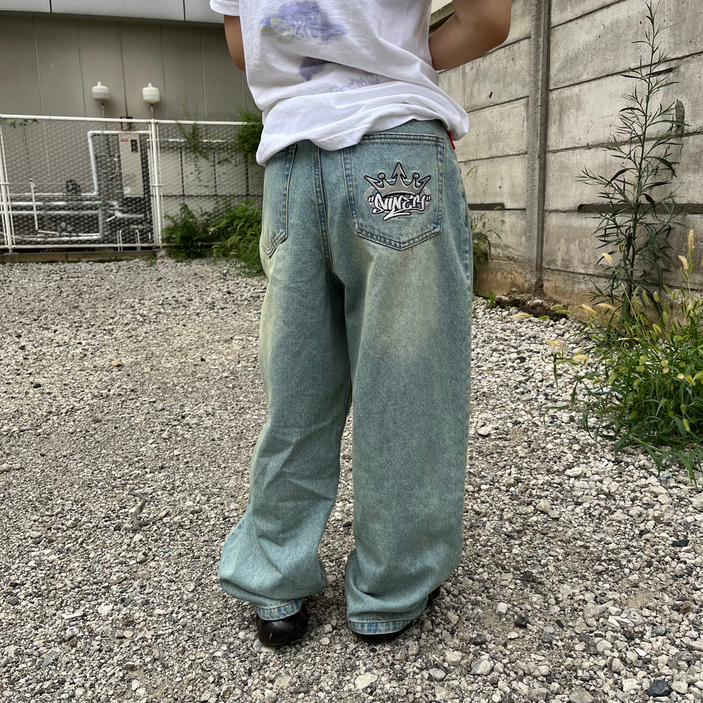 King Logo Buggy Denim Pants – YZ