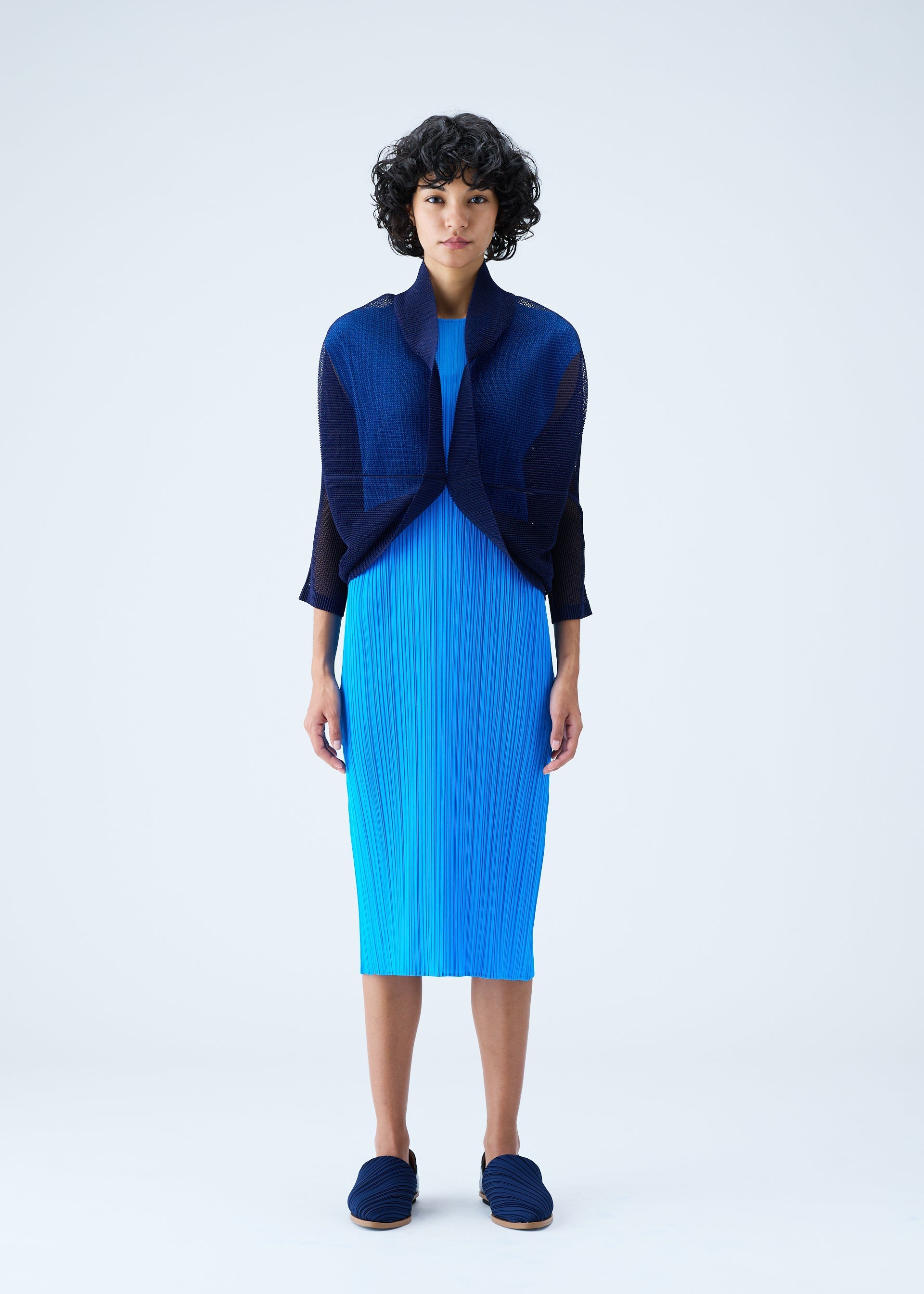 ISSEY MIYAKE Pleats Please TATAMI Bolero Cardigan PP33-FO363 one