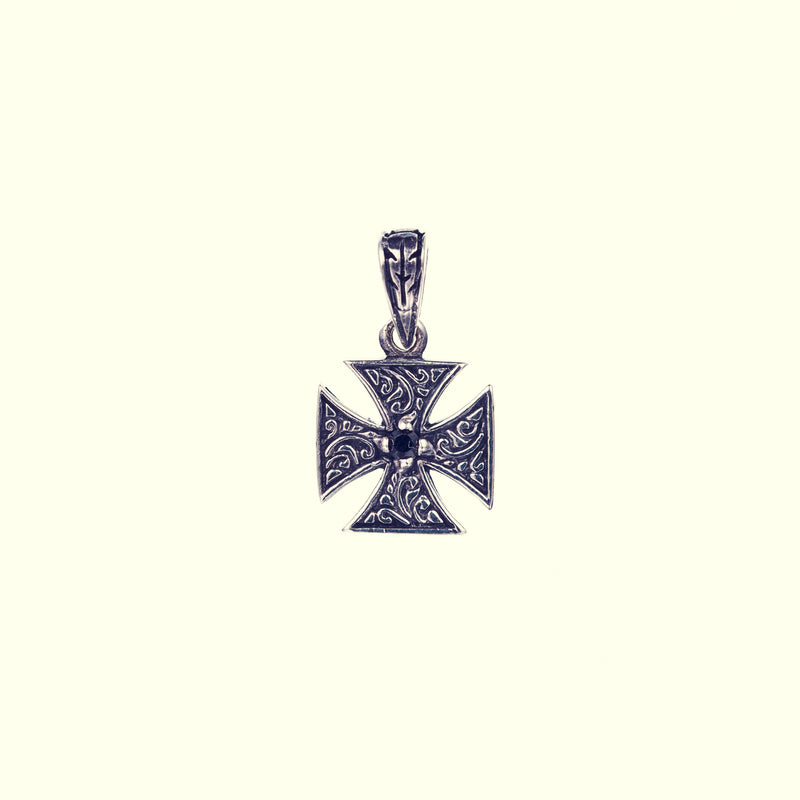 Malta Cross Charm : (Black CZ)｜マルタクロス・チャーム（ブラックCZ