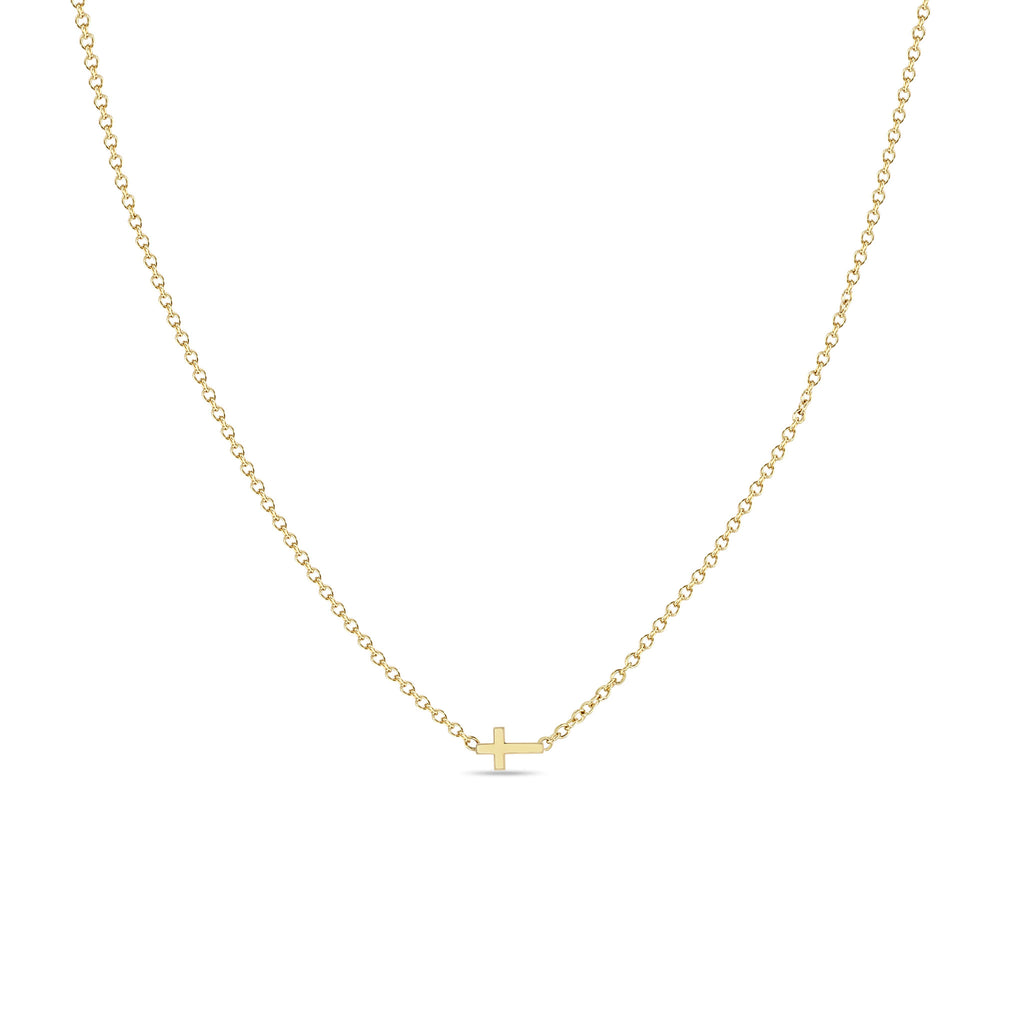 Zoë Chicco 14k Gold Itty Bitty Cross Necklace – ZOË CHICCO
