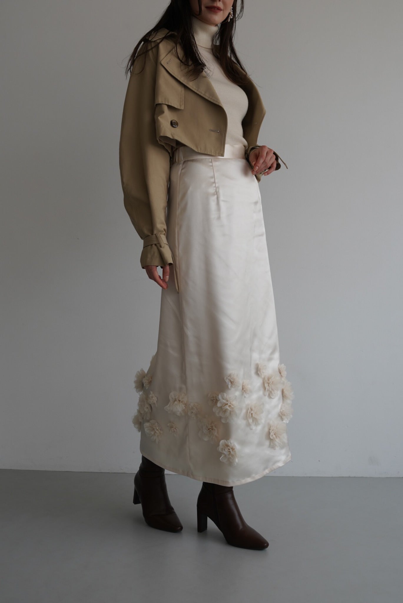 satin flower skirt – Acka online store