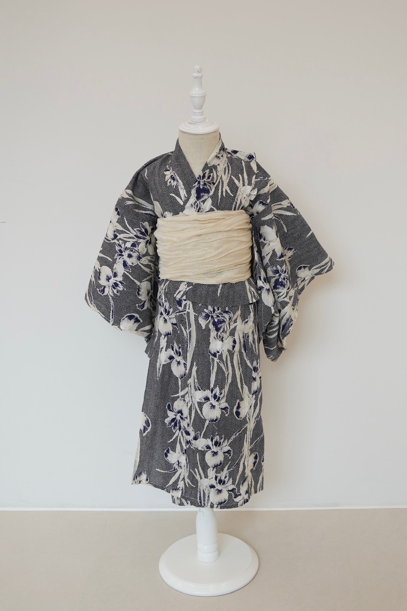 utatane×Acka.］kids 鮫小紋と菖蒲 navy 浴衣3set – Acka online store