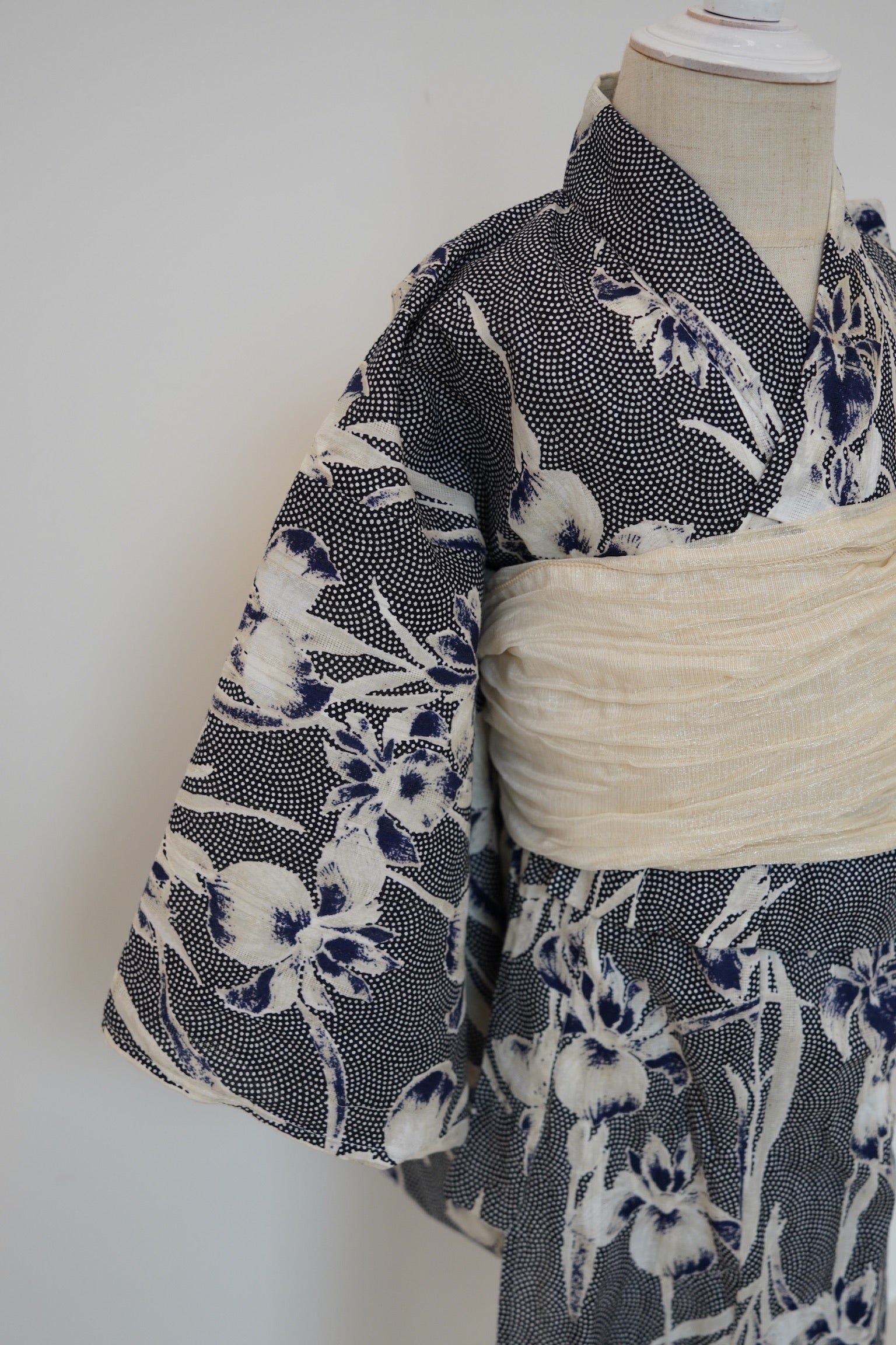 utatane×Acka.］kids 鮫小紋と菖蒲 navy 浴衣3set – Acka online store