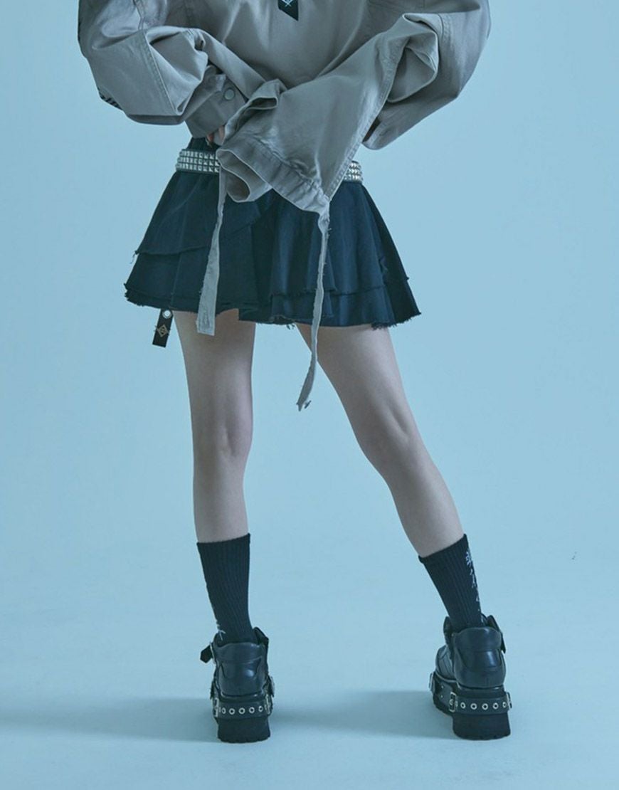 REFLEM【レフレム】ベルト付きフリルスカート/全2色