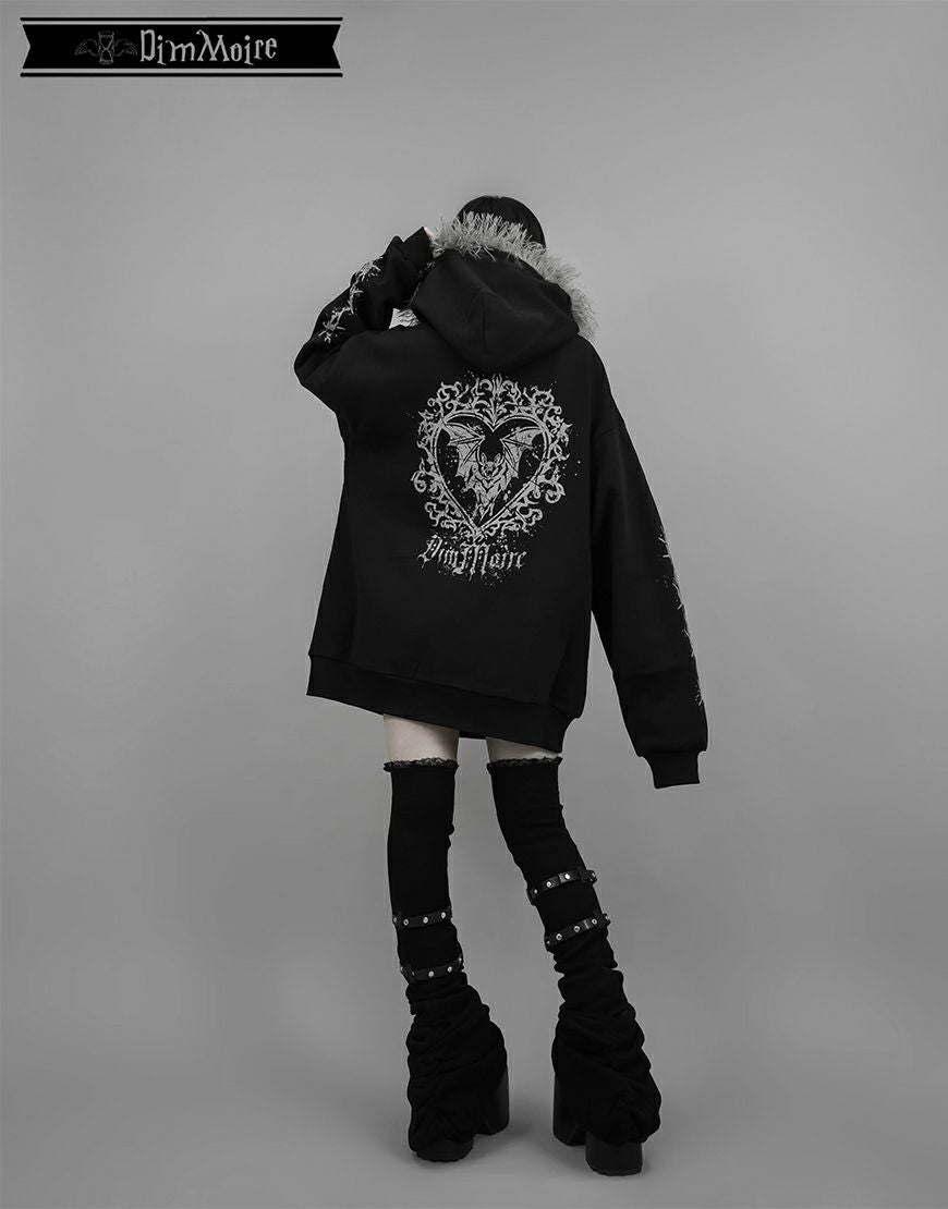 DimMoire【ディムモアール】ファーフードGothicパーカー/Black