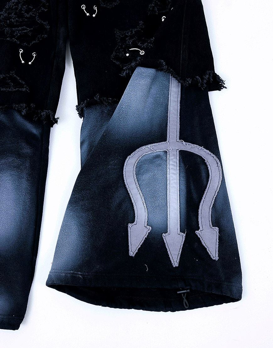 Gamchu【ガムチュ】危険準度ドッキングスピアワイドデニムパンツ/全2色