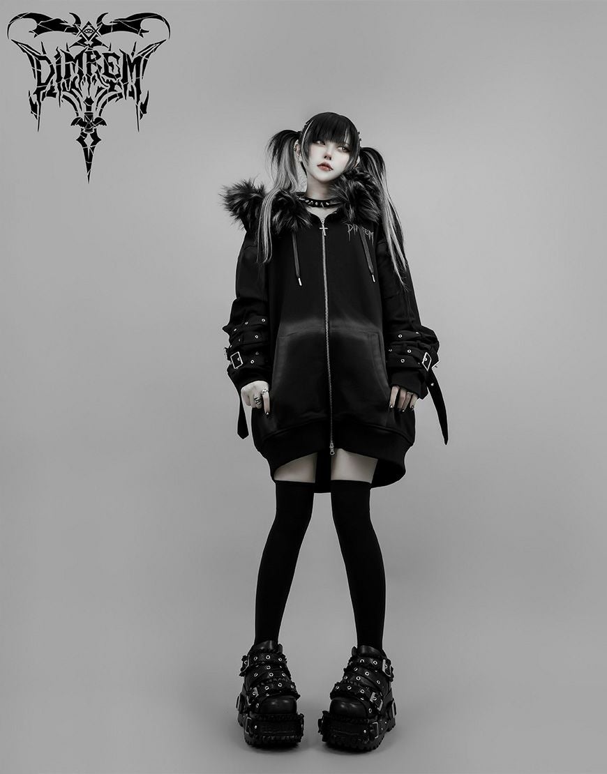 DIMREM【ディムレム】超ハトメファーフードパーカー