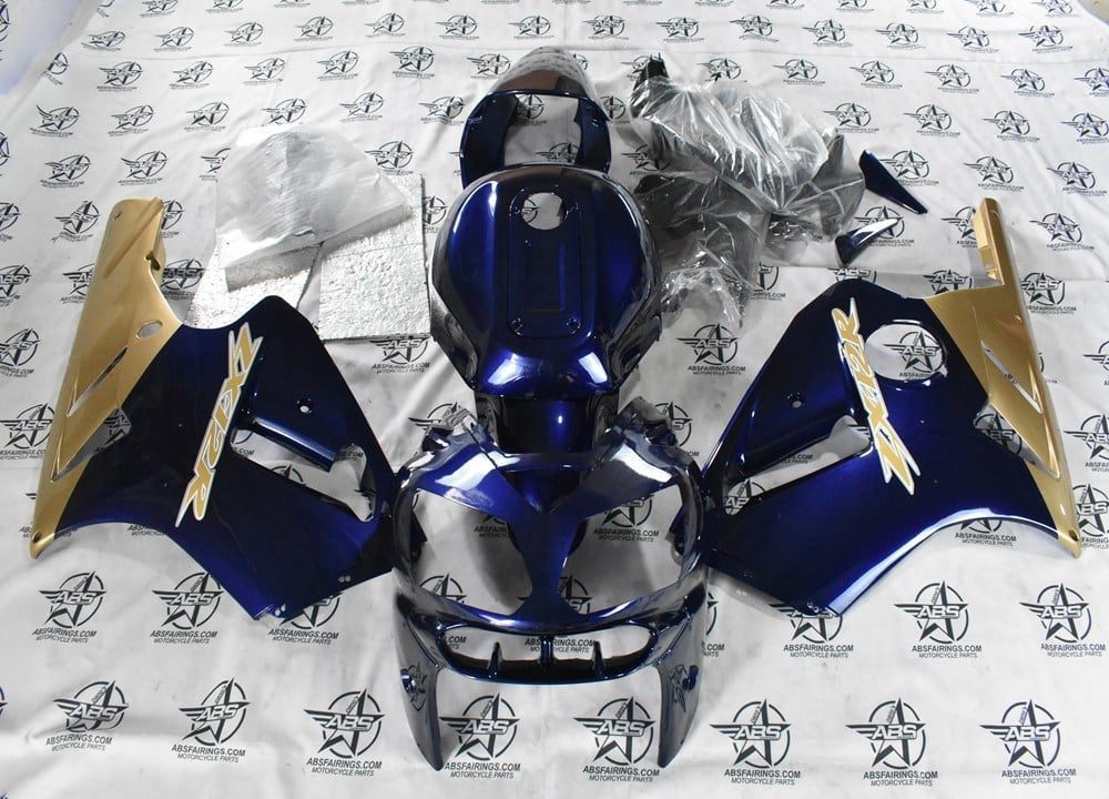 Dark Pearl Blue and Gold Lowers - 2000 to 2006 ZX-12R | ABS Fairings
