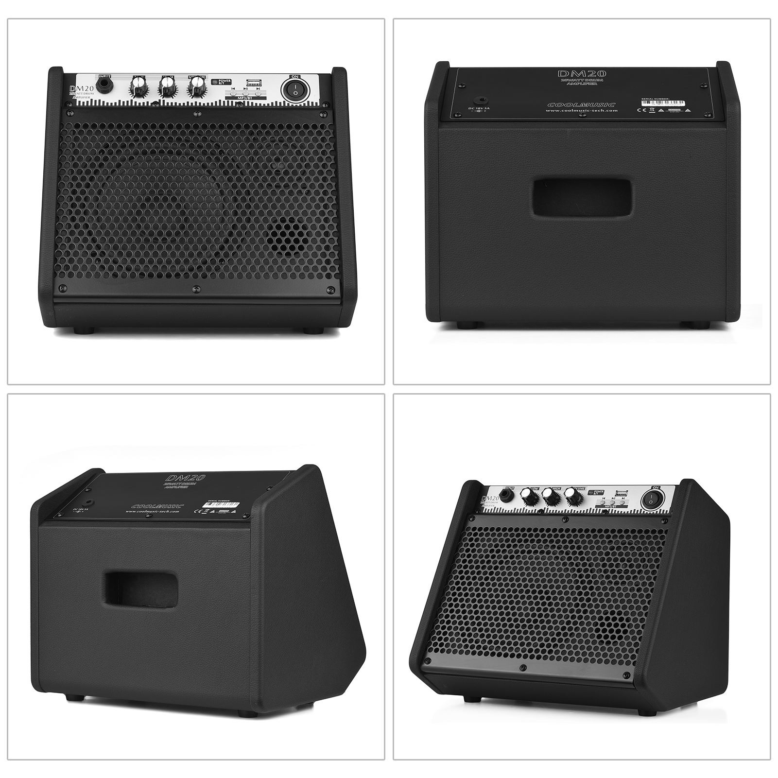 COOLMUSIC DM20 20W Electric Drum Amplifier Keyboard Amp Wireless