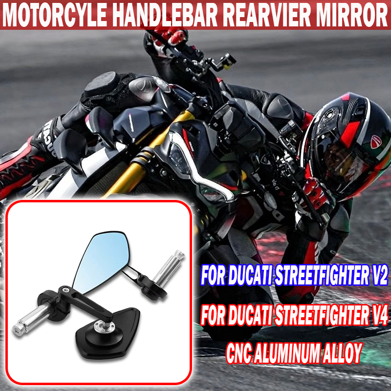 アルミ製オートバイハンドルバーエンドミラー,CNC,ドゥカティ