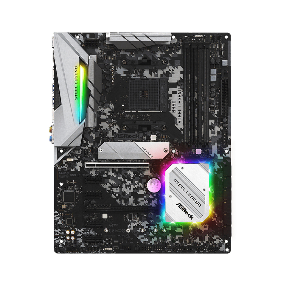 ASRock B450 STEEL LEGEND Motherboard Support Ryzen 5 5600 5600G R7