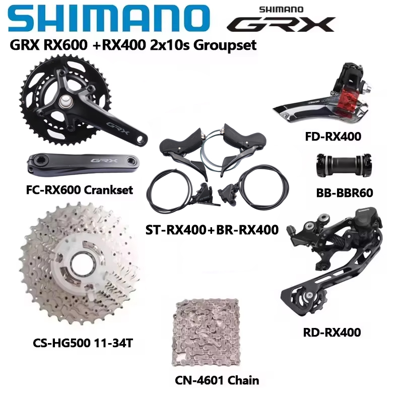 シマノ RX600 RX400 2x10S グループ 170 ミリメートル 46-30T クランク