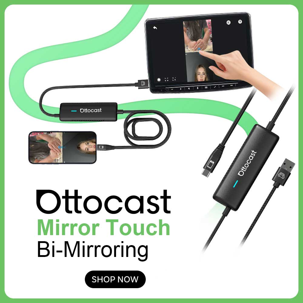 Ottocast Mirror Touch Wireless CarPlay Adapter Near Zero-Latency