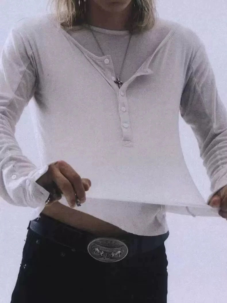 No Faith Studios Slim Fit round Ne Double Layer irt Bla White ex