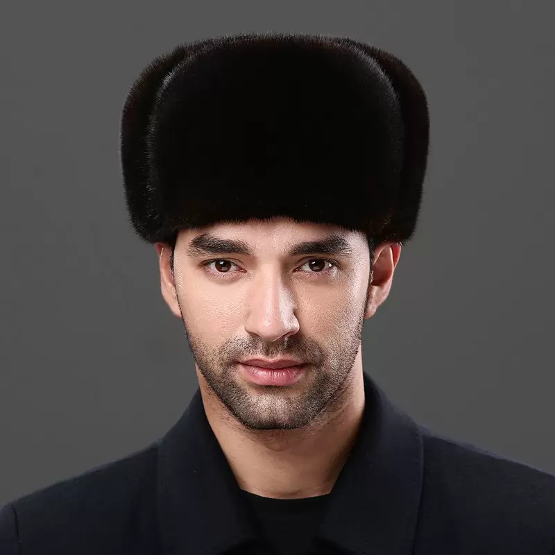 メンズミンクファーハット,本物のメンズファーキャップ,秋冬