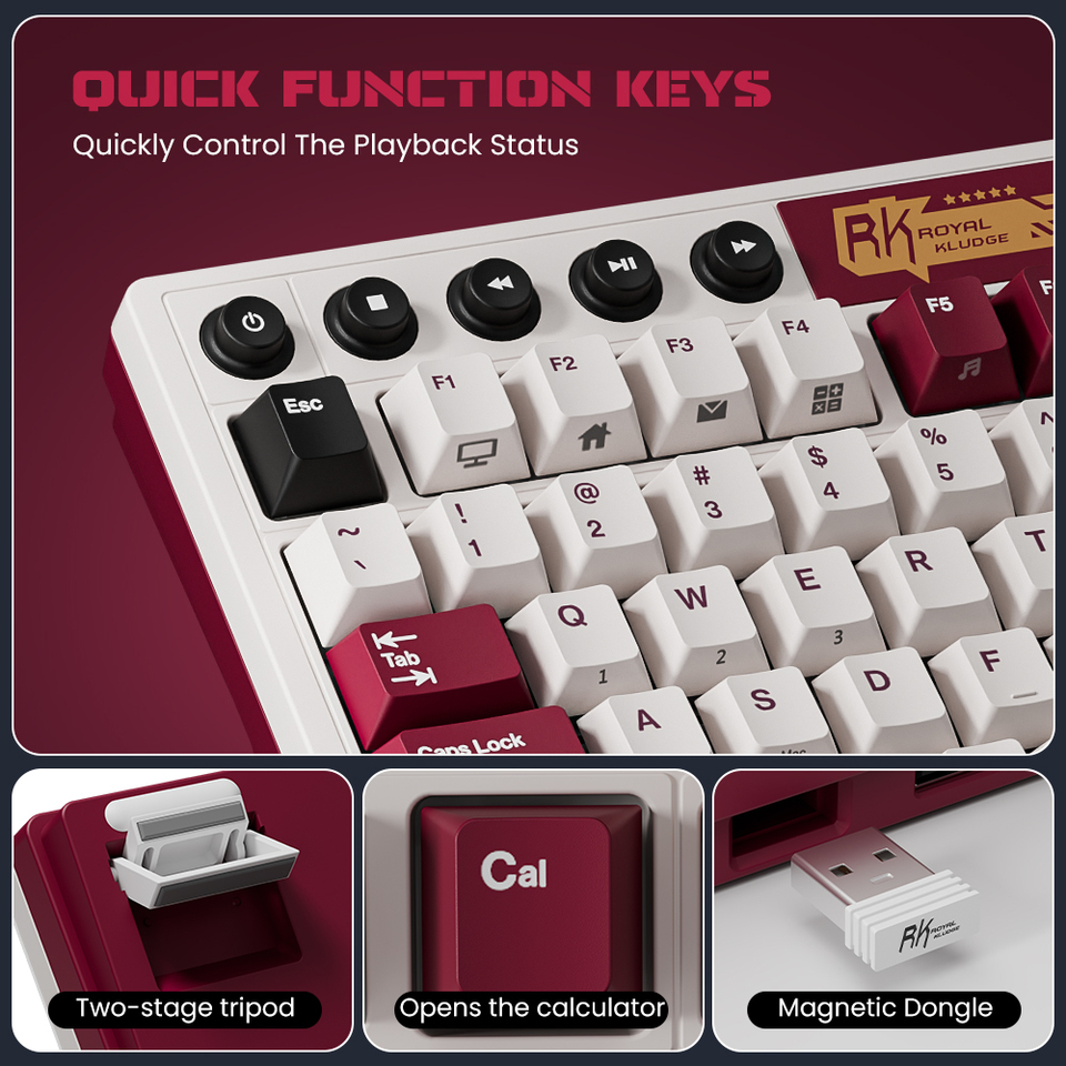 RGB Kludge-ワイヤレスメカニカルゲーミングキーボード,Bluetooth