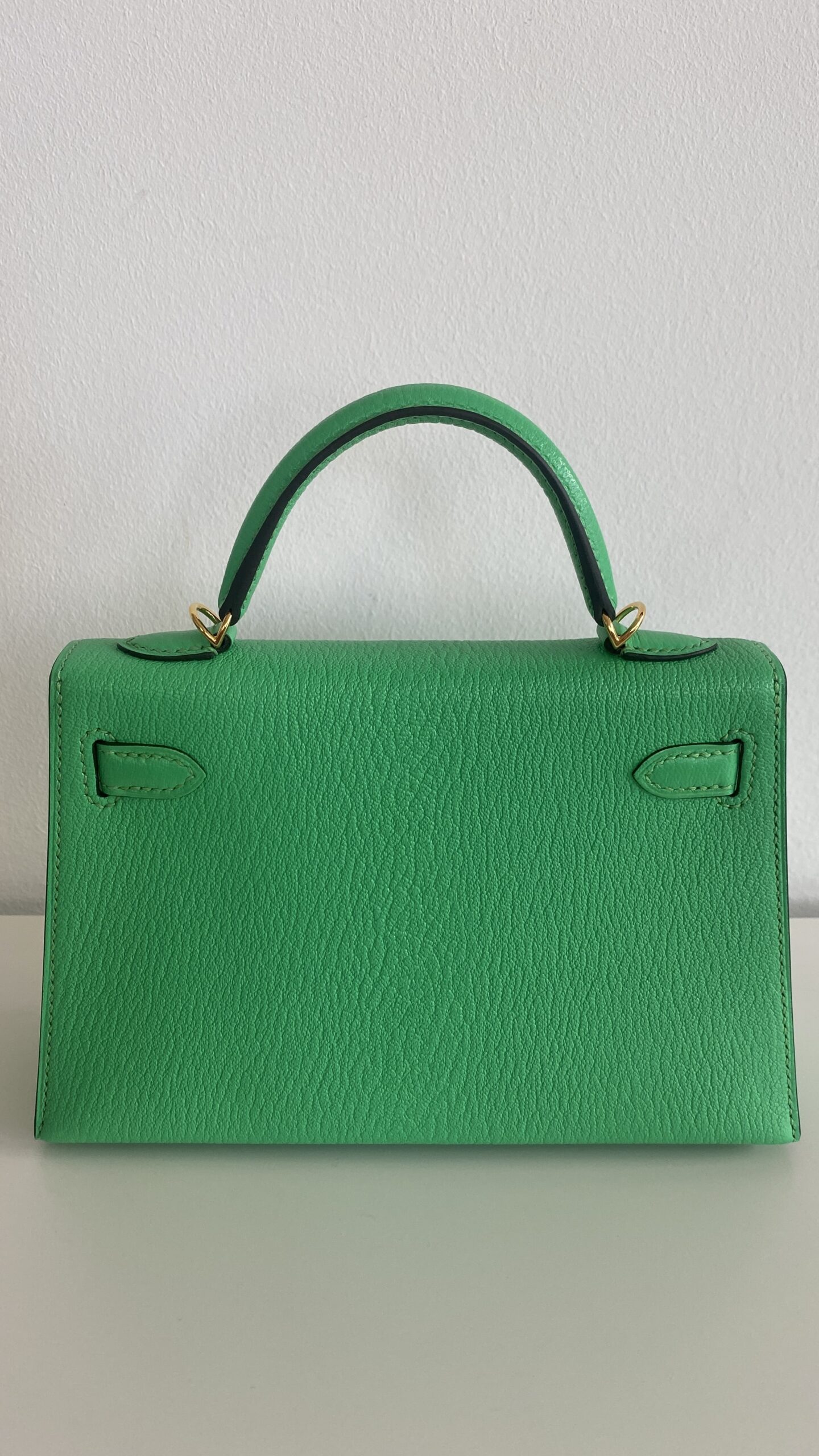 Hermès Mini Kelly 20 Vert Comics Chèvre Mysore With Gold Hardware