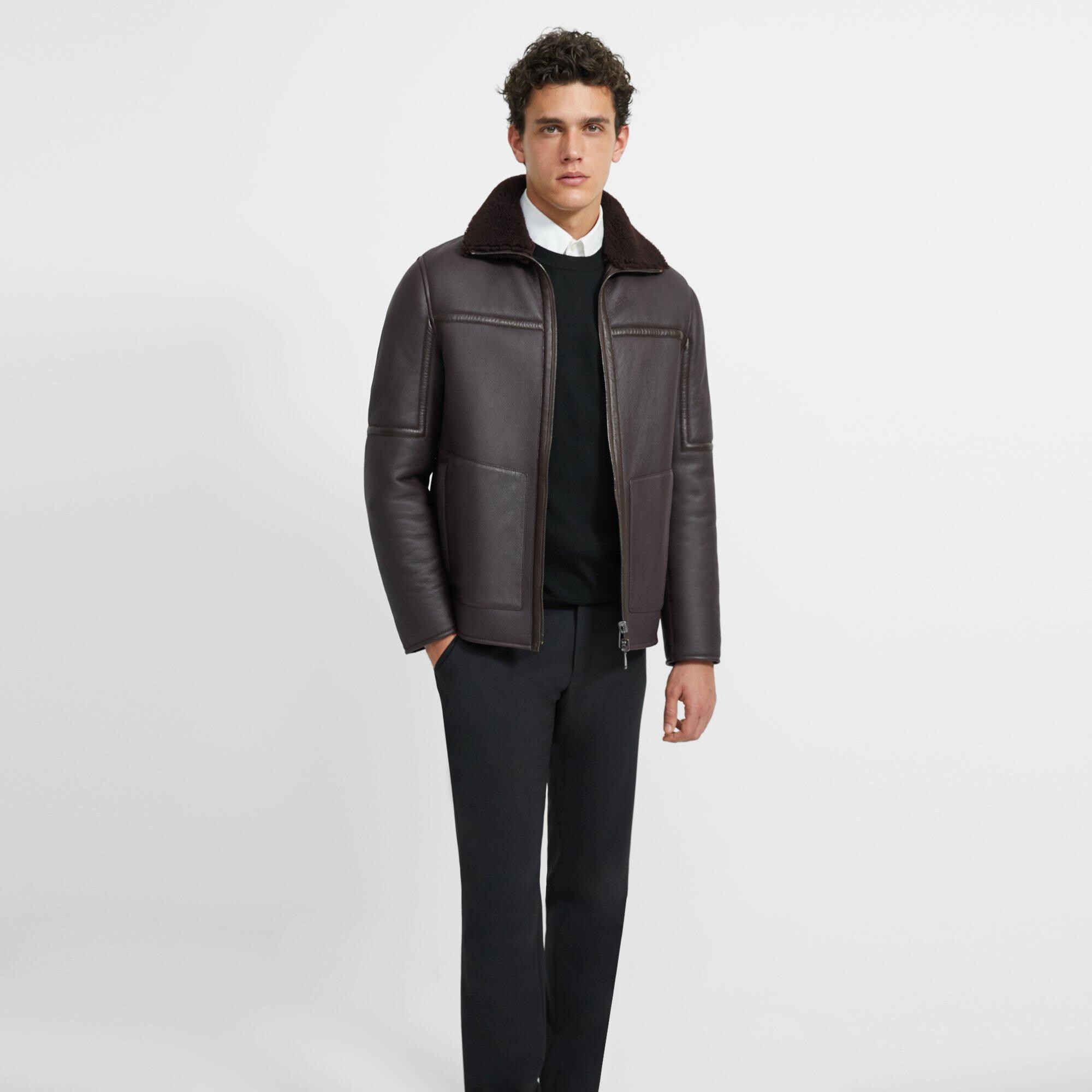 Theory Official Site | Aviator Jacket in Shearling