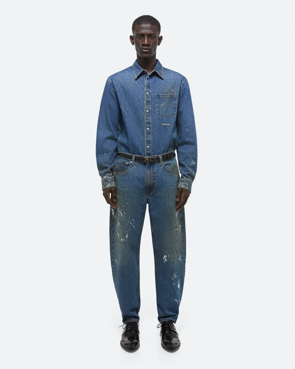 Helmut Lang Wide Leg Painted Jeans | HELMUTLANG.COM