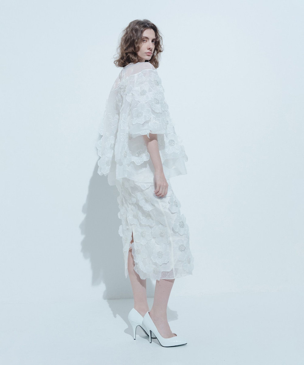 LOULOU WILLOUGHBY】オーガンフラワータイトスカート|allureville