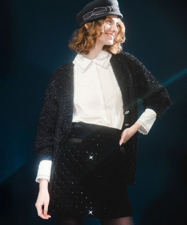 LOULOU WILLOUGHBY】フィルムラメミドルカーディガン|allureville