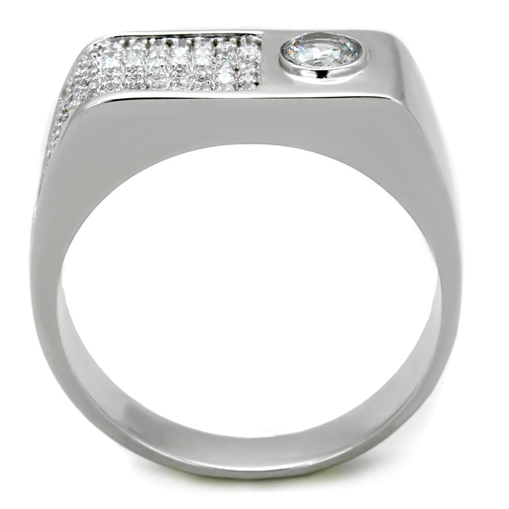 TS239 - Rhodium 925 Sterling Silver Ring with AAA Grade CZ in