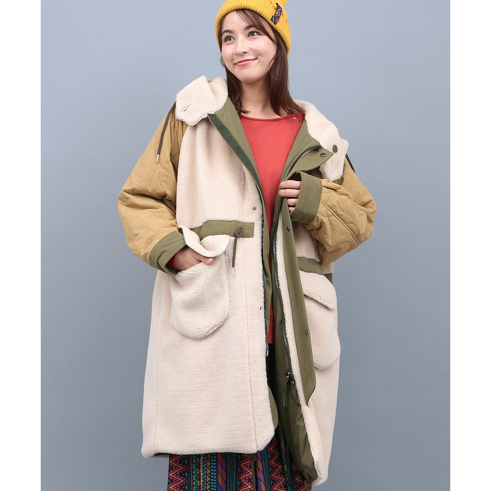 ボア×キルトリバーシブルコート OWJBC054｜【アリノマ】大きい