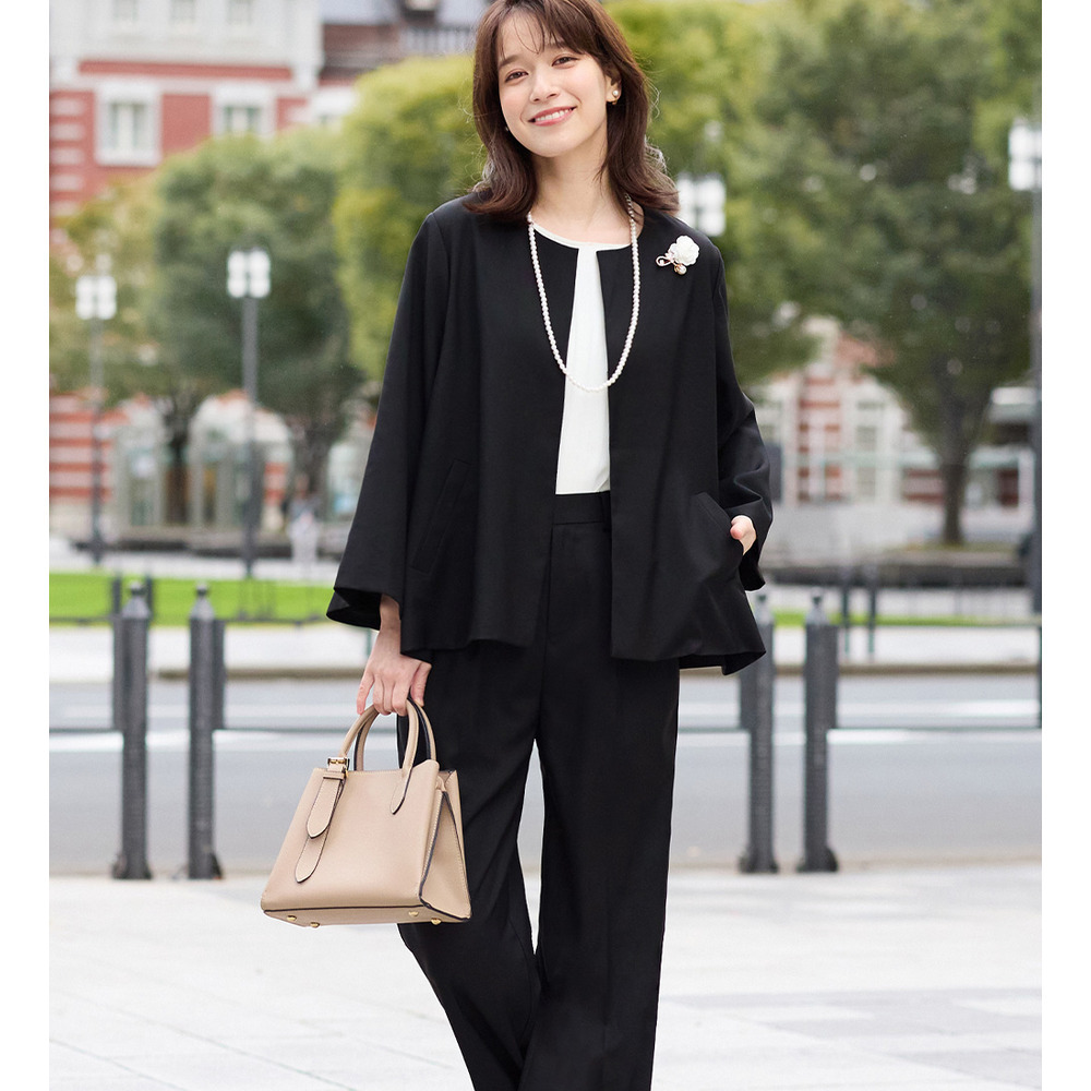 選べるボトムス】2点セット洗える！テントラインジャケットスーツ