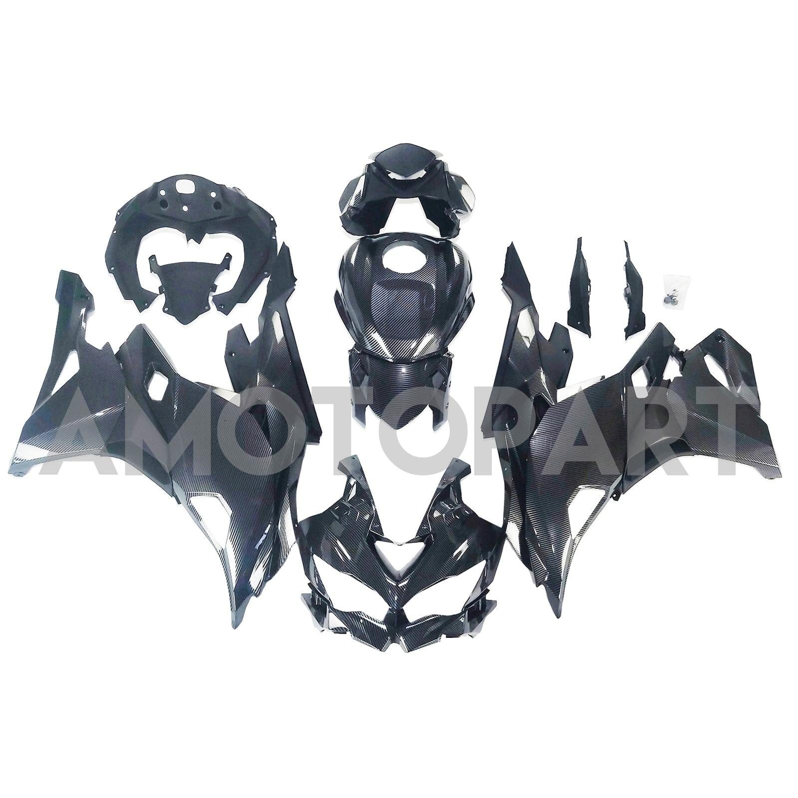 Amotopart 2019-2025 Kawasaki Ninja ZX25R ZX4R ZX4RR Carbon Fiber Black