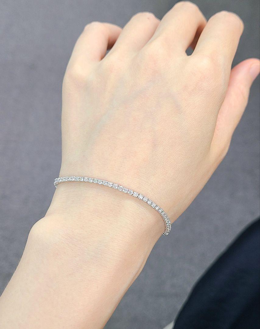 全て Dカラー 2ct 天然 ダイヤモンド K18 WG ホワイトゴールド テニス