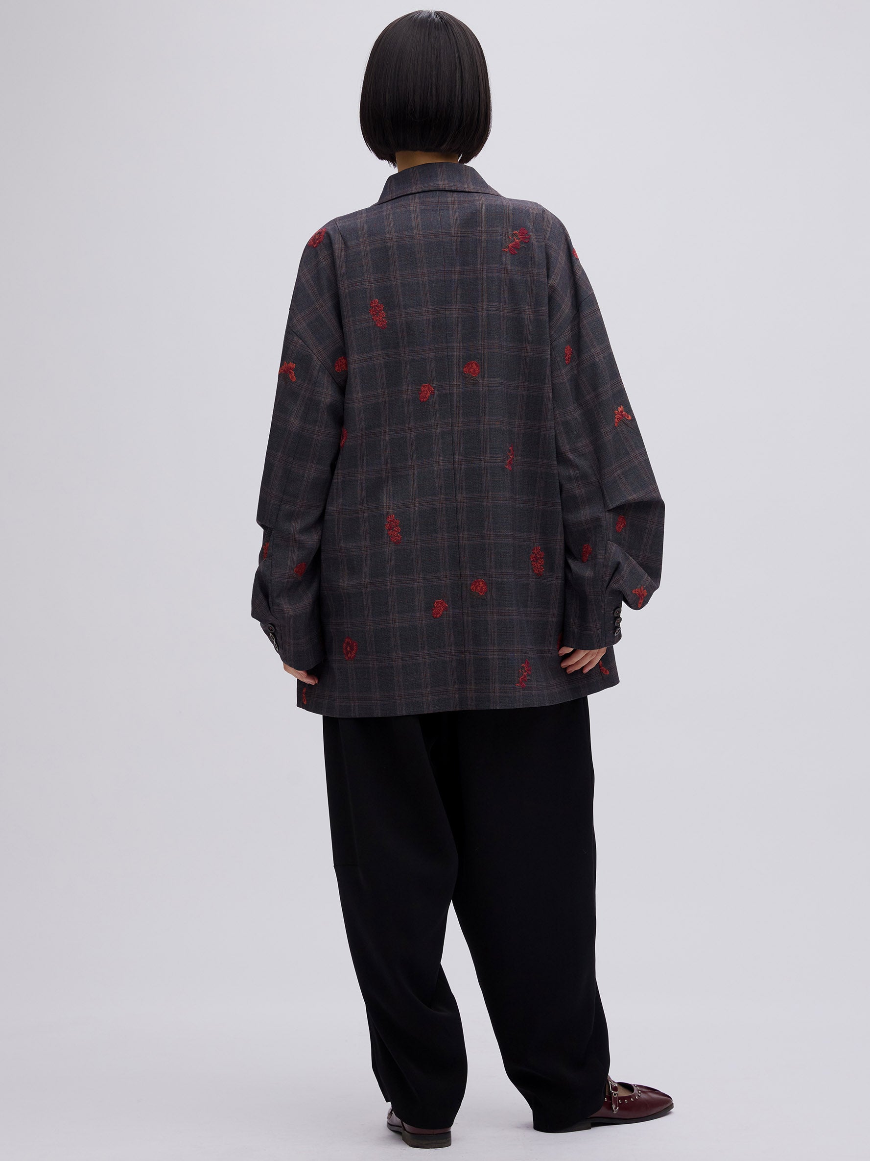 CHECK FLOWER PAPA JACKET