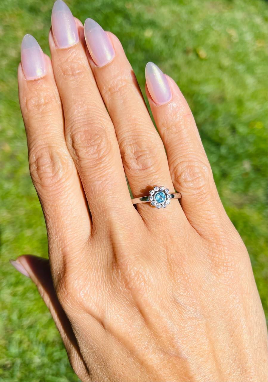 Tiffany & Co. Platinum PT950 Aquamarine and Diamond Ring – Amin