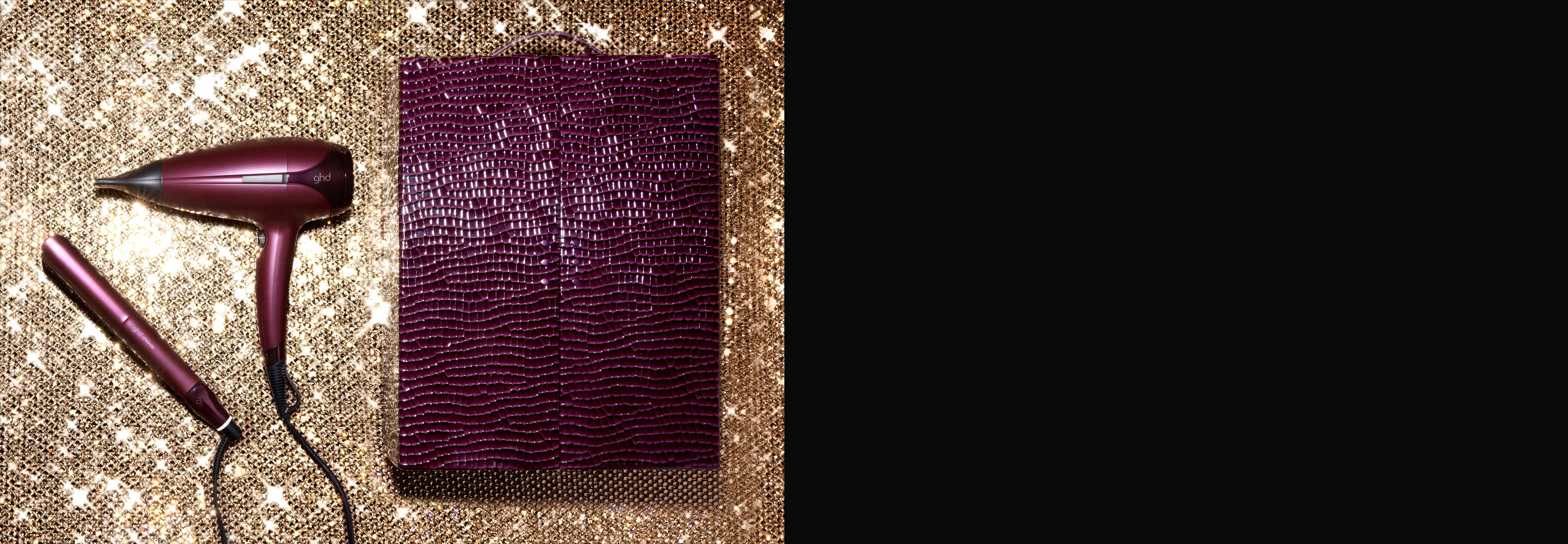 New ghd Hair Dryer And Flat Iron Festive Gift Set In Cherry Chic