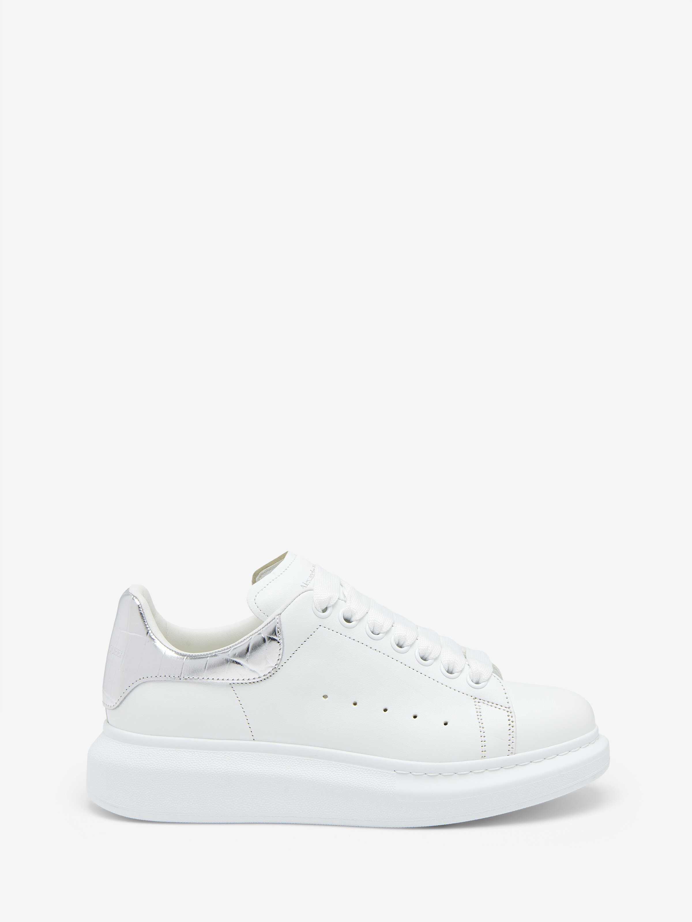 Women's Oversized Sneaker in White/Silver | McQueen NL