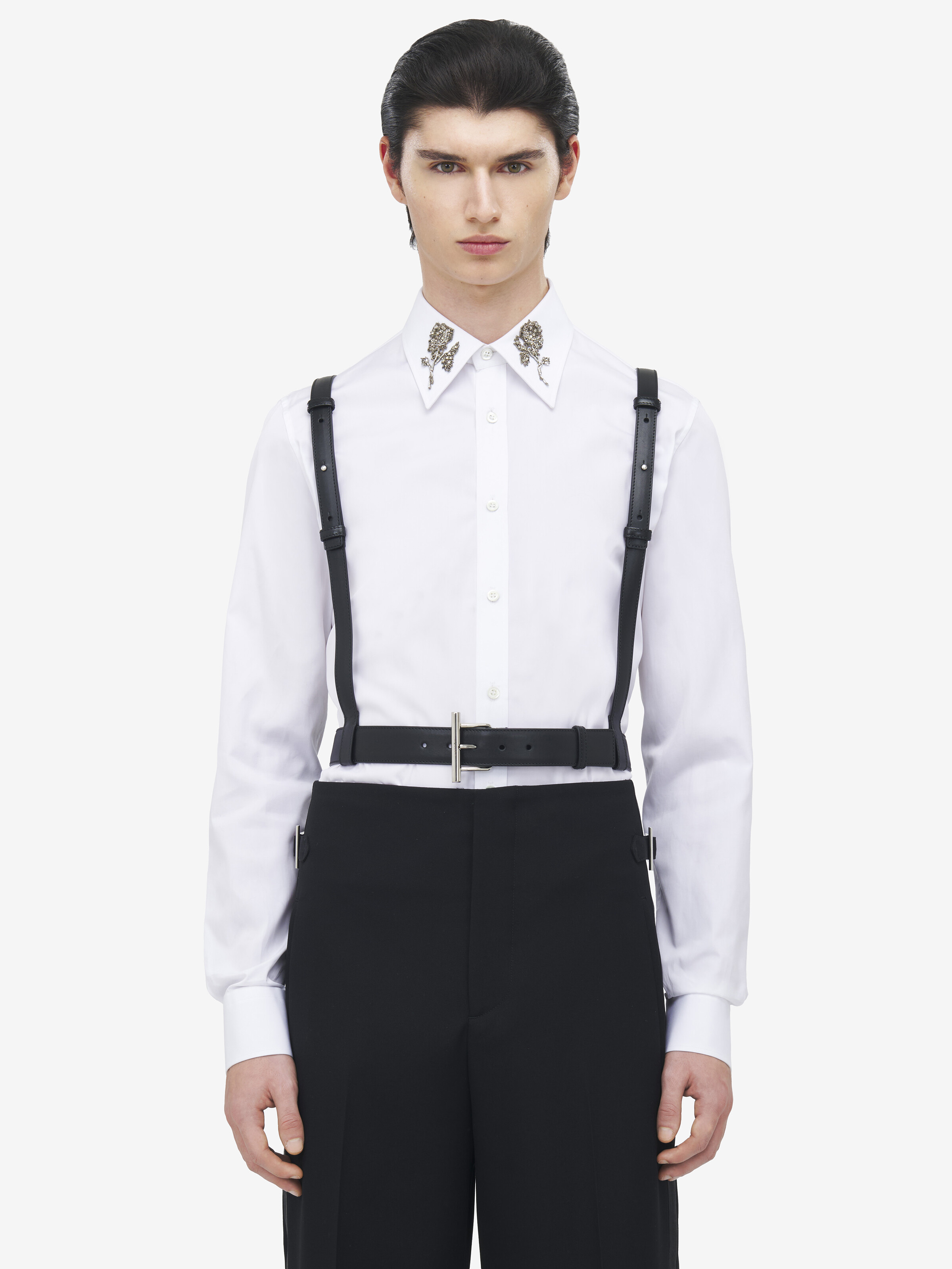 Men's T-Bar Harness Belt in Black | Alexander McQueen US