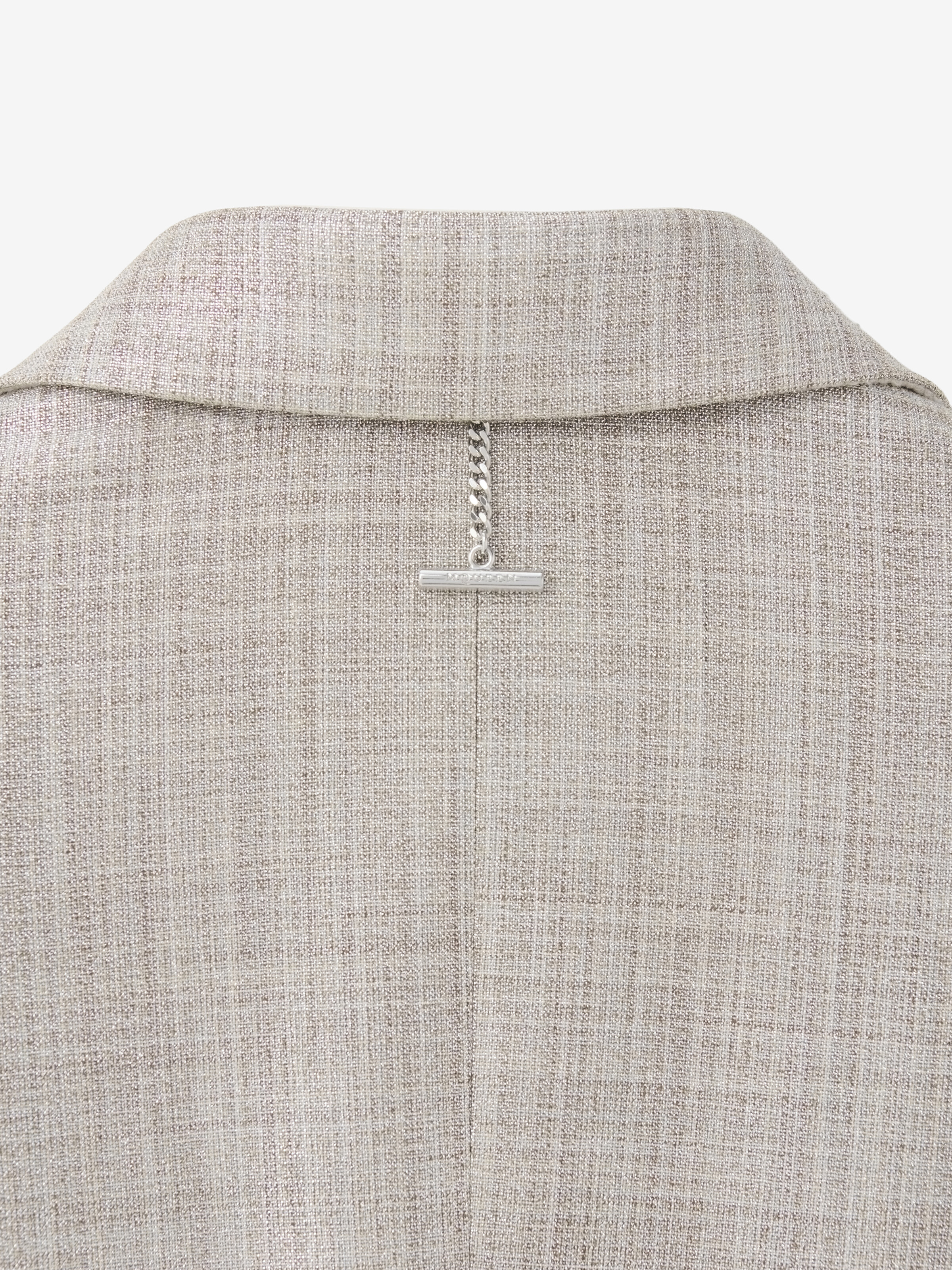 Men's Metallic Single-breasted Jacket in Pale Gold | Alexander