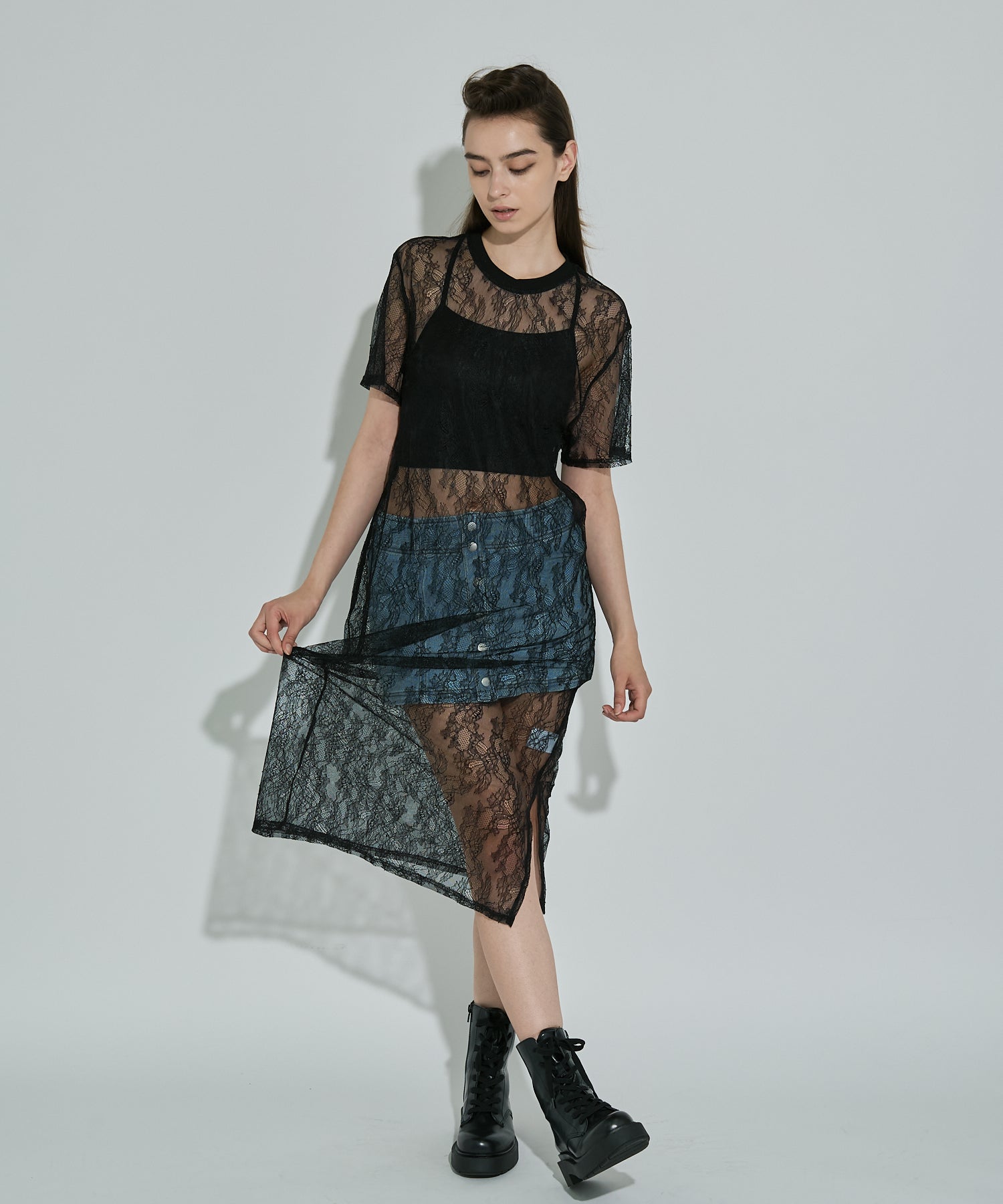 ボタニカルモチーフレースロングドレス – ANNA SUI NYC