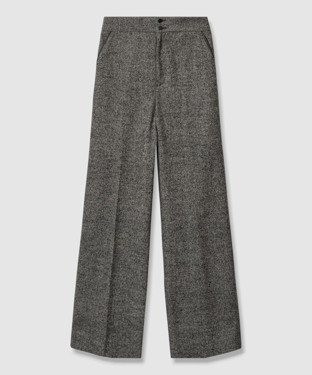 セットアップ対応商品】ウールシルクツイードワイドパンツ|ANAYI