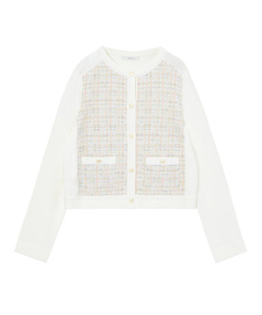 Eternal Line 2025】ミックスツイードコンビジャケットカーディガン