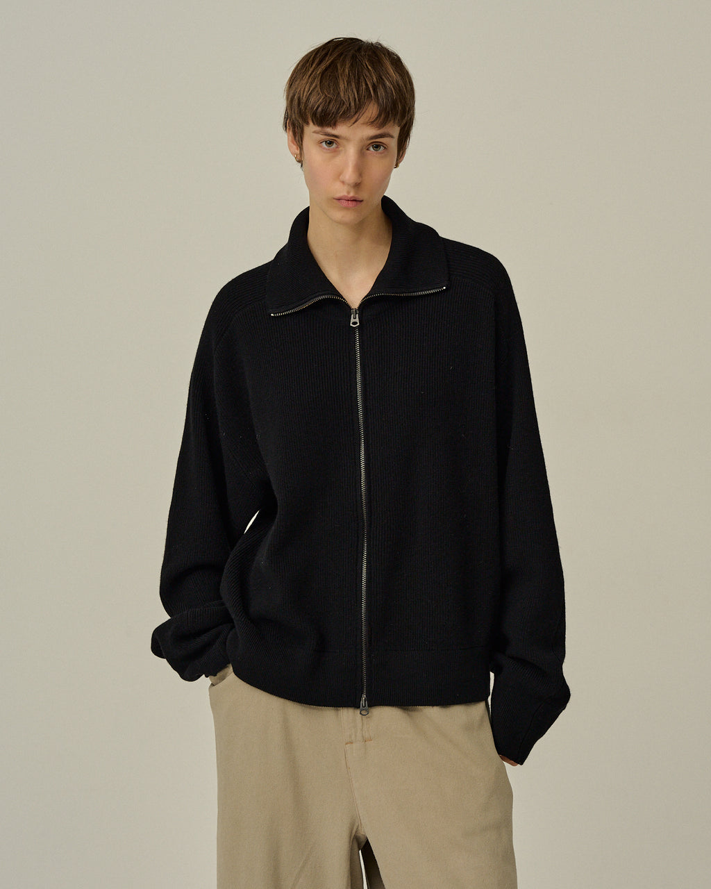 C/W DRIVERS KNIT(BLACK) – ANCELLM