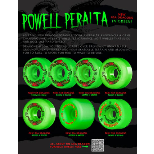 Powell Peralta Dragon Formula Wheels Green 56MM 93A – Anchors