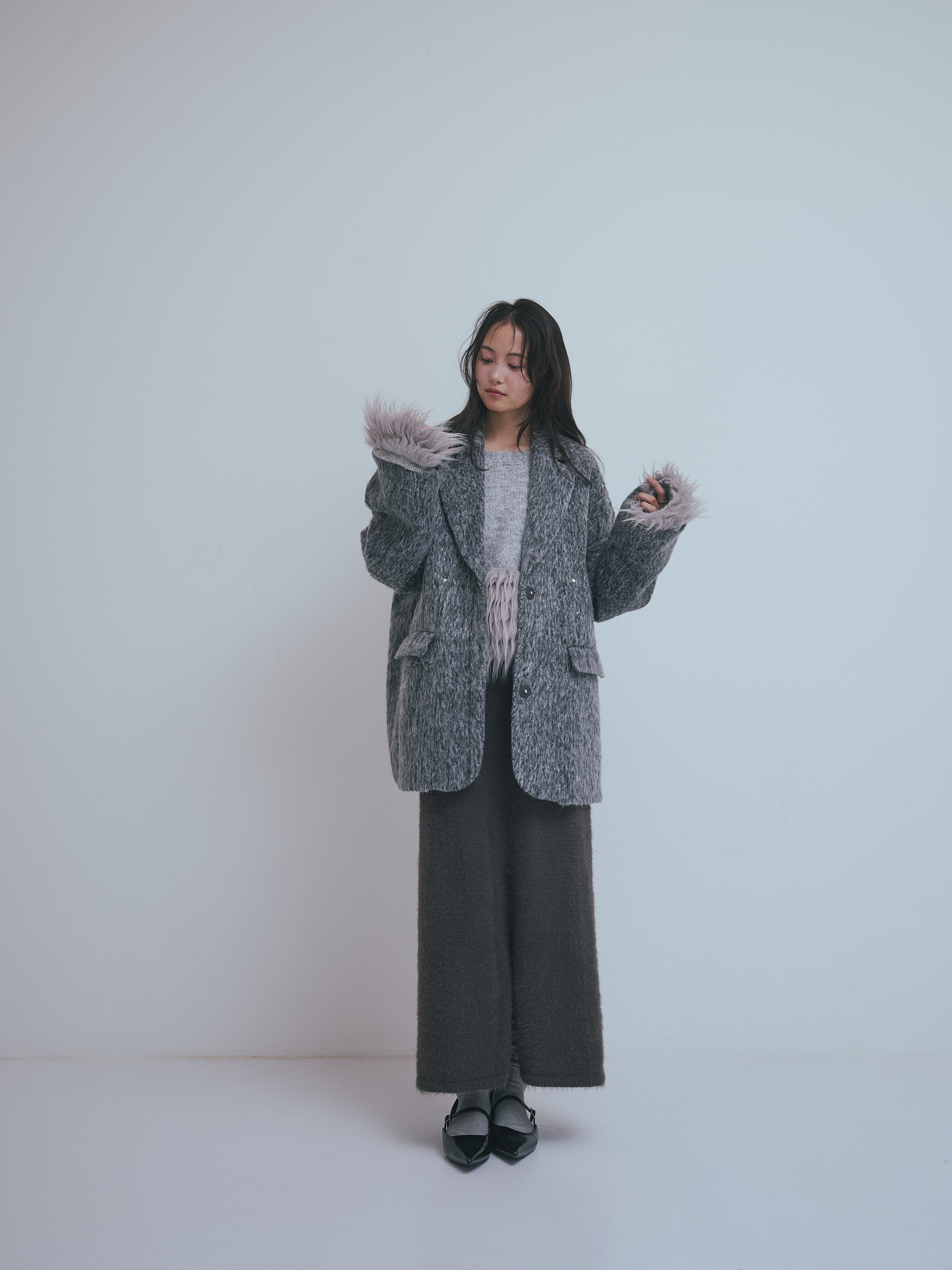 shaggy studs coat jacket – andequal