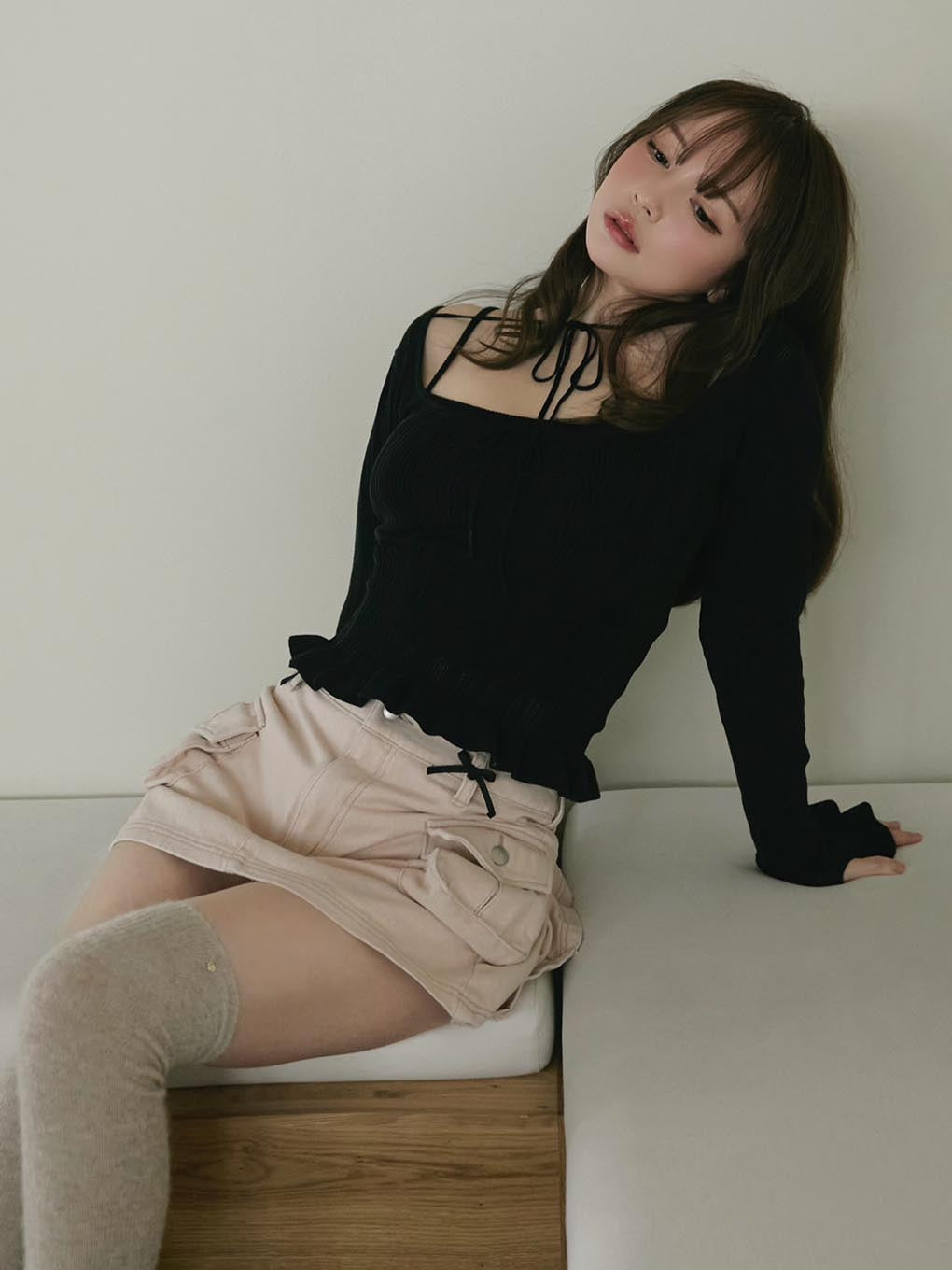 ANDMARY】Baby ribbon mini skirt