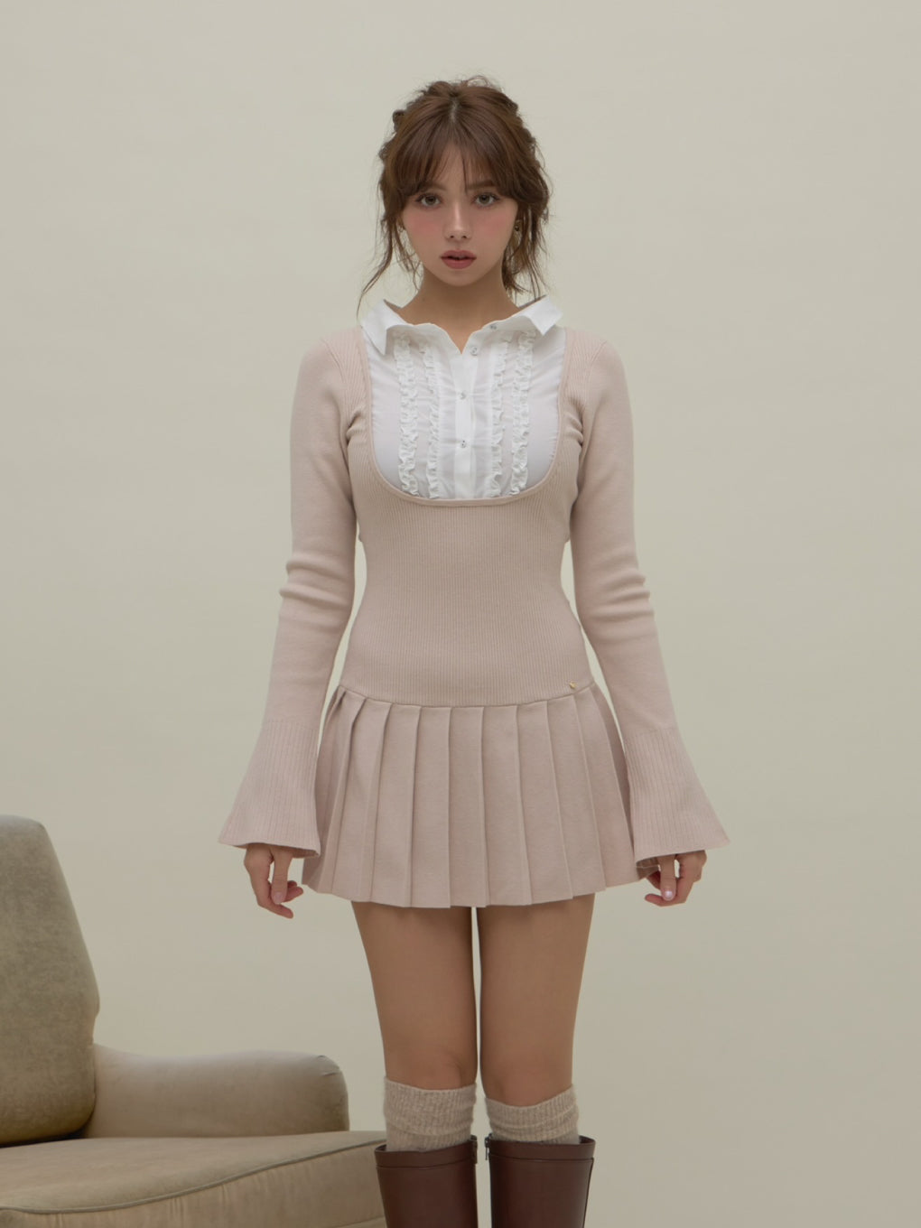 ANDMARY】Lotta frill mini dress