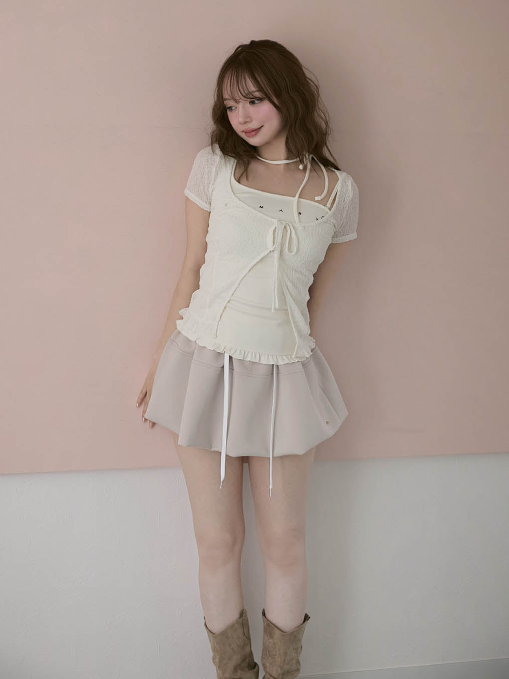ANDMARY】Murphy flare mini skirt