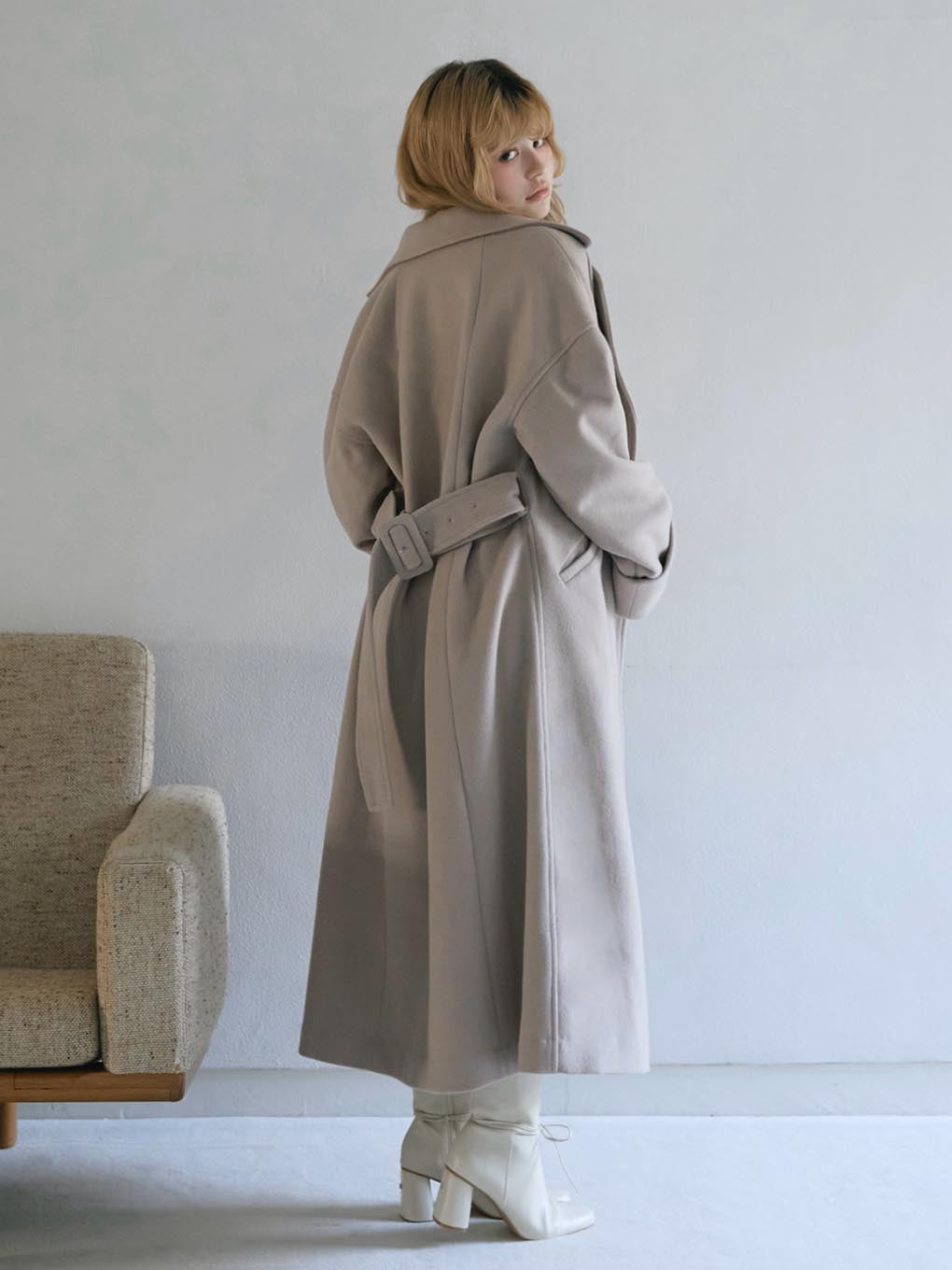 ANDMARY】Ange slit long coat
