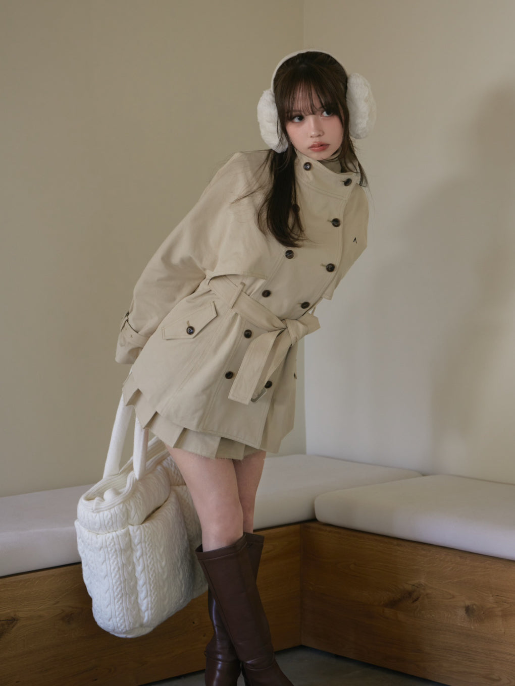 ANDMARY】Blair trench pleats skirt