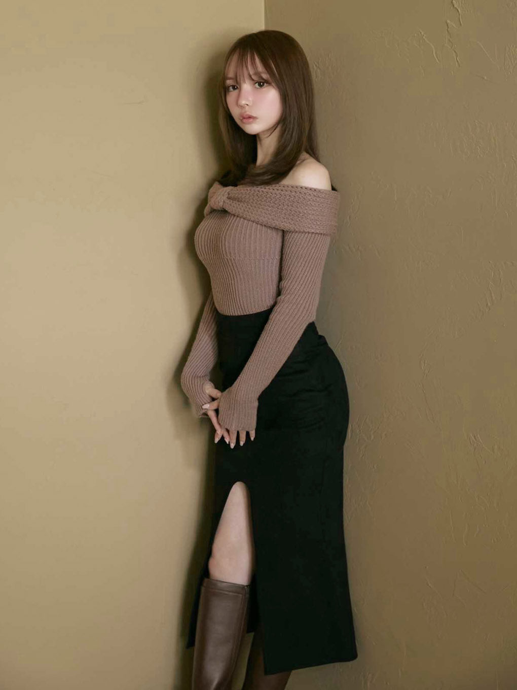 ANDMARY】Quinn slit skirt