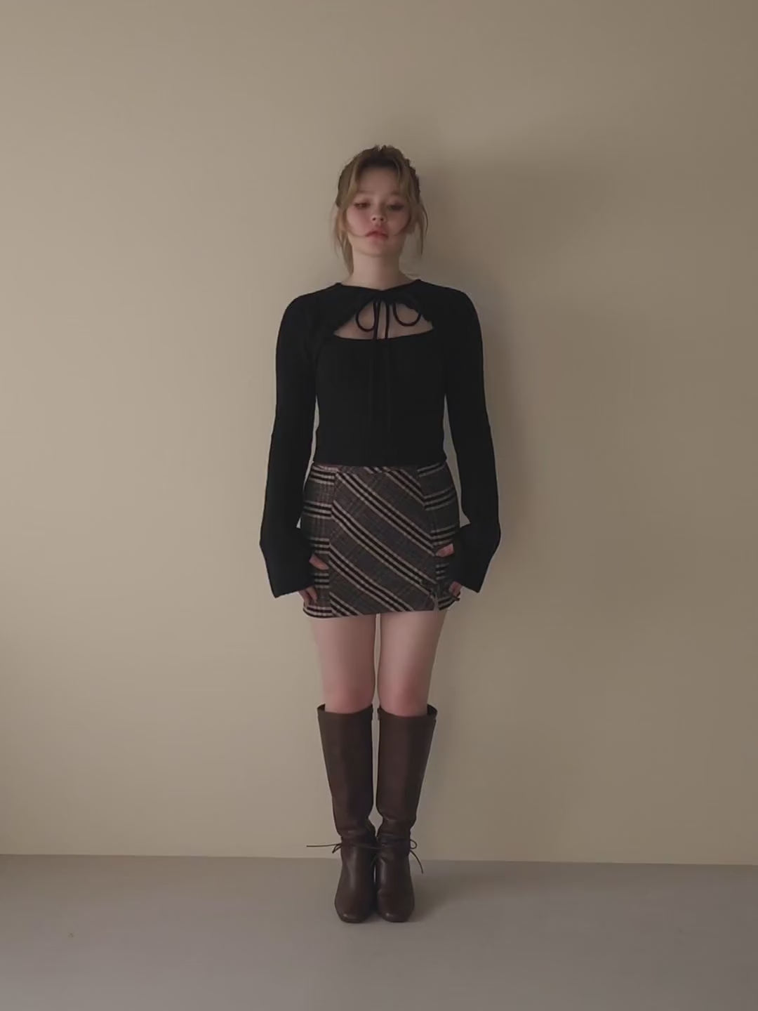 ANDMARY】Monica check mini skirt